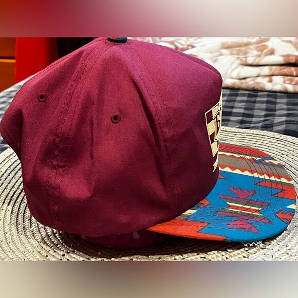 Vintage "trucker hat" snapback Buz Post Pontiac GMC Isuzu" burgundy Aztec-style - Picture 6 of 11